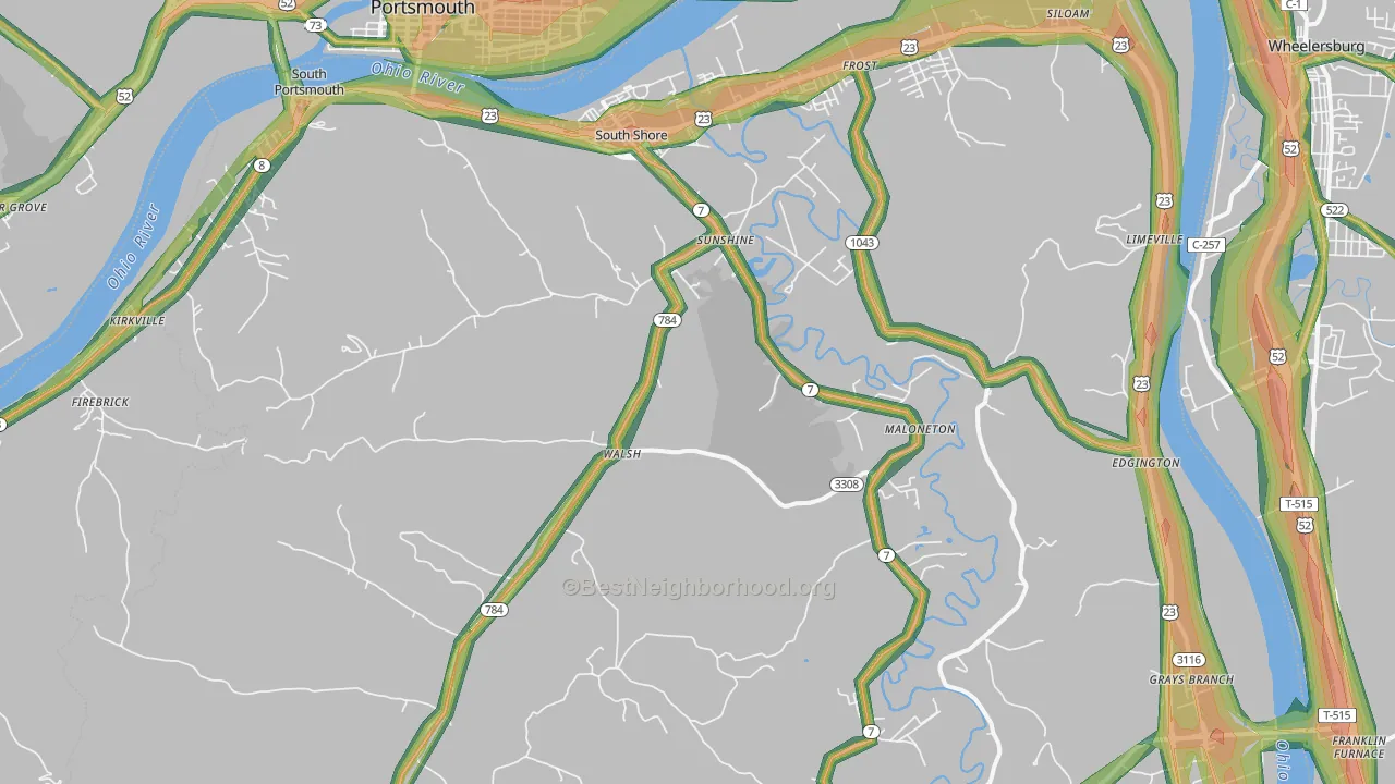 41175, KY Map of Noise Levels in 41175