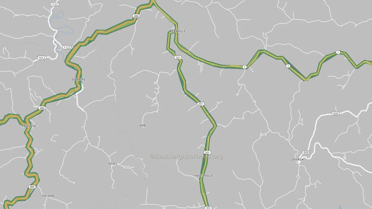 41180, KY Map of Noise Levels in 41180