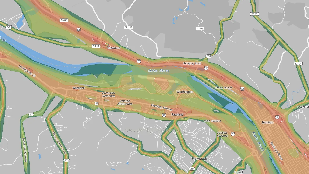 41183, KY Map of Noise Levels in 41183