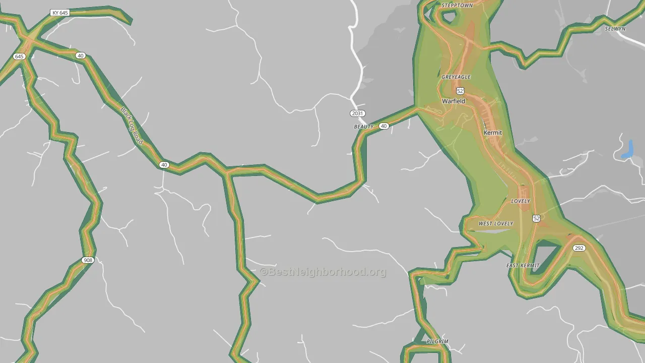 41203, KY Map of Noise Levels in 41203