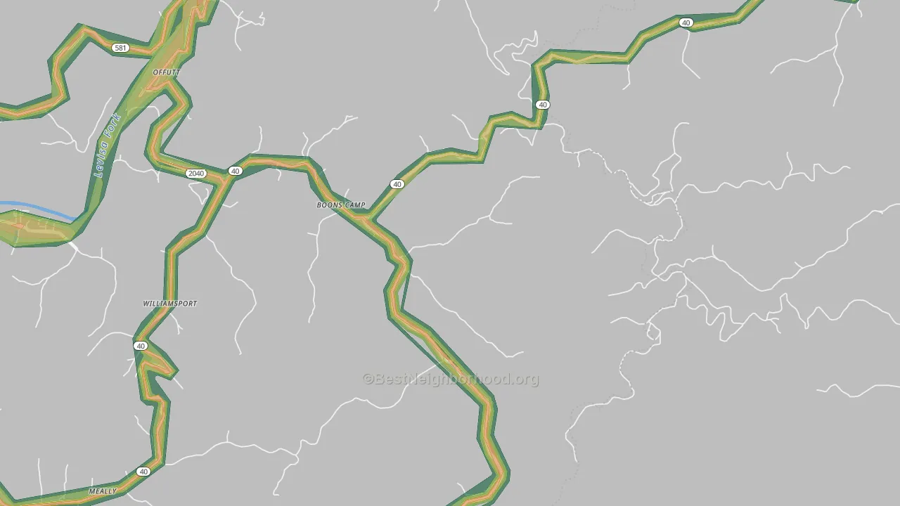41204, KY Map of Noise Levels in 41204