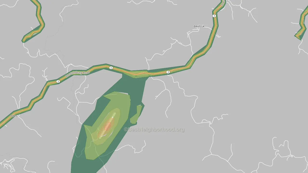 41214, KY Map of Noise Levels in 41214