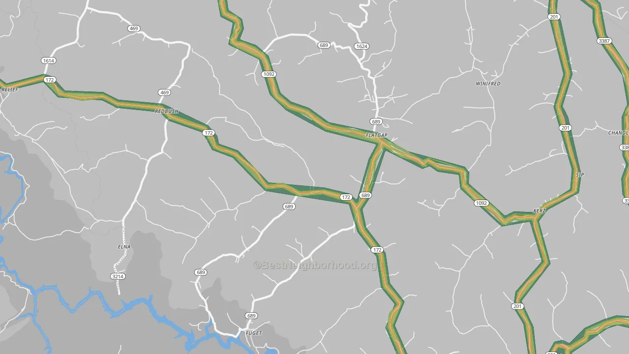 41219, KY Map of Noise Levels in 41219