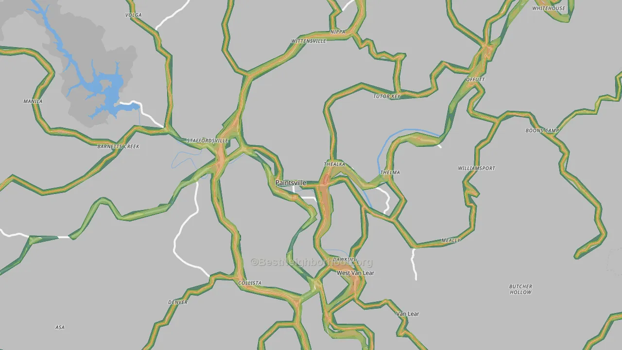 41240, KY Map of Noise Levels in 41240