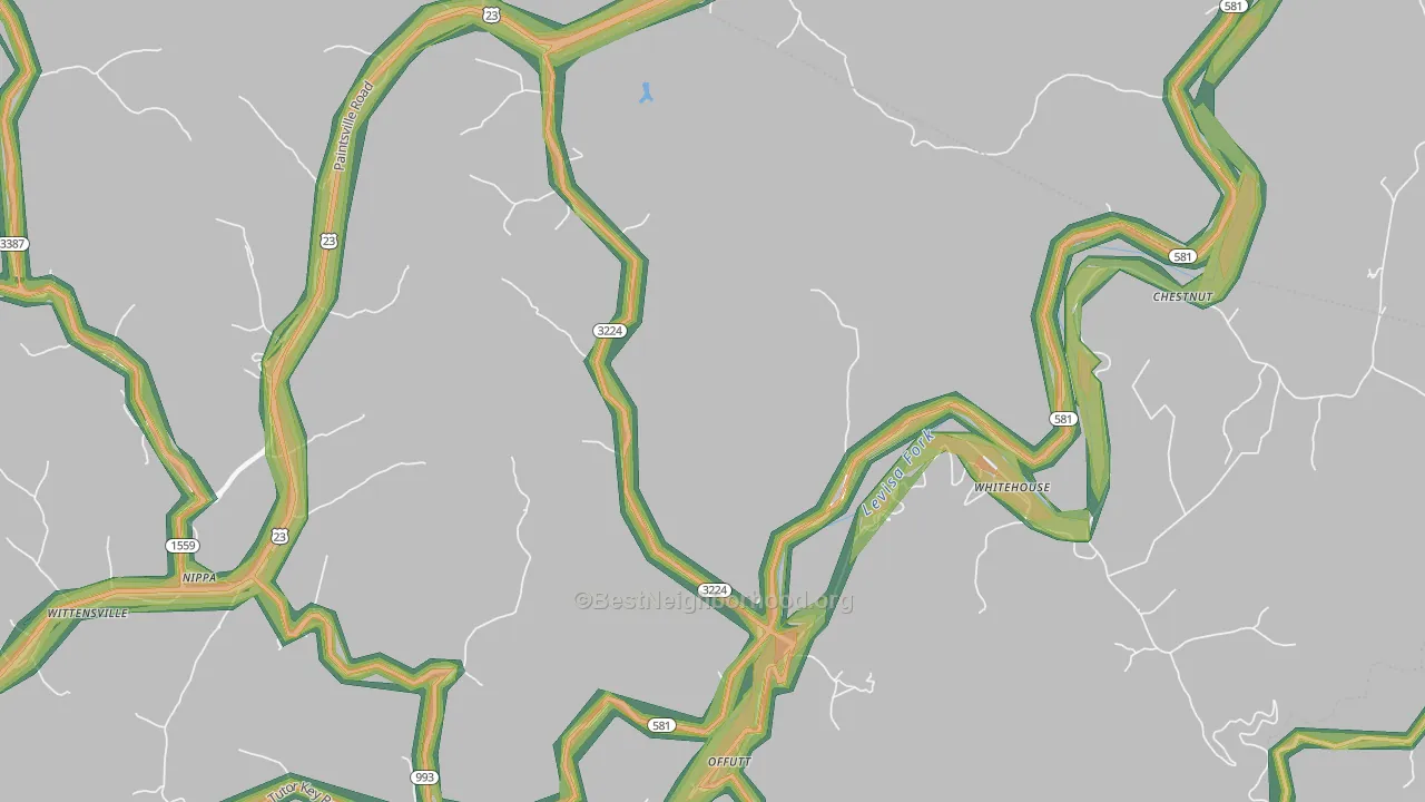 41254, KY Map of Noise Levels in 41254