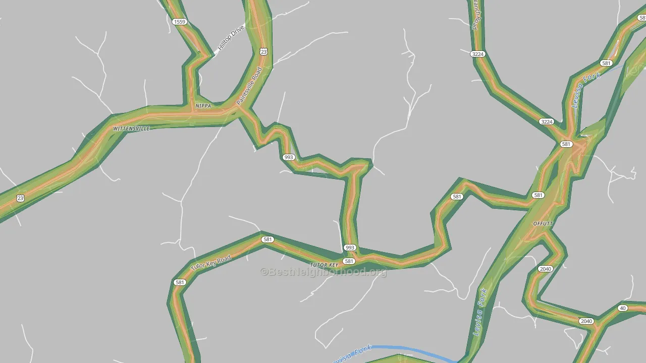 41263, KY Map of Noise Levels in 41263