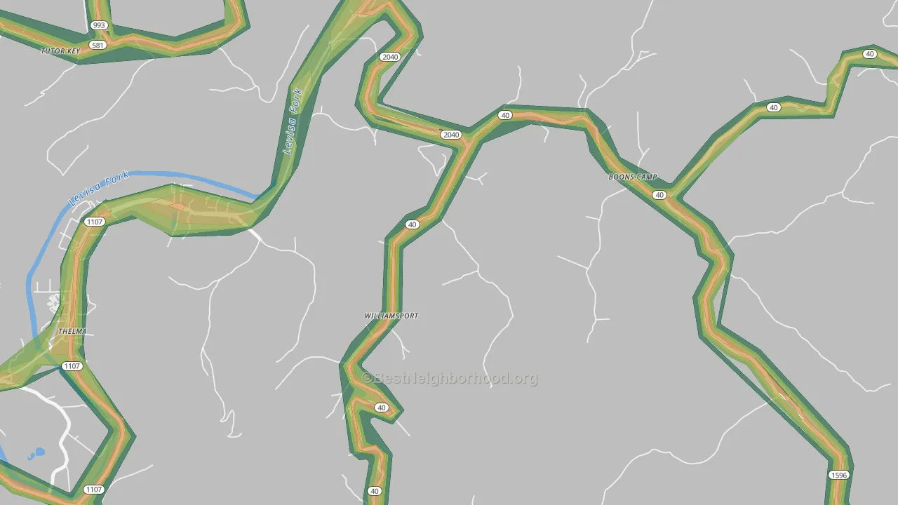 41271, KY Map of Noise Levels in 41271
