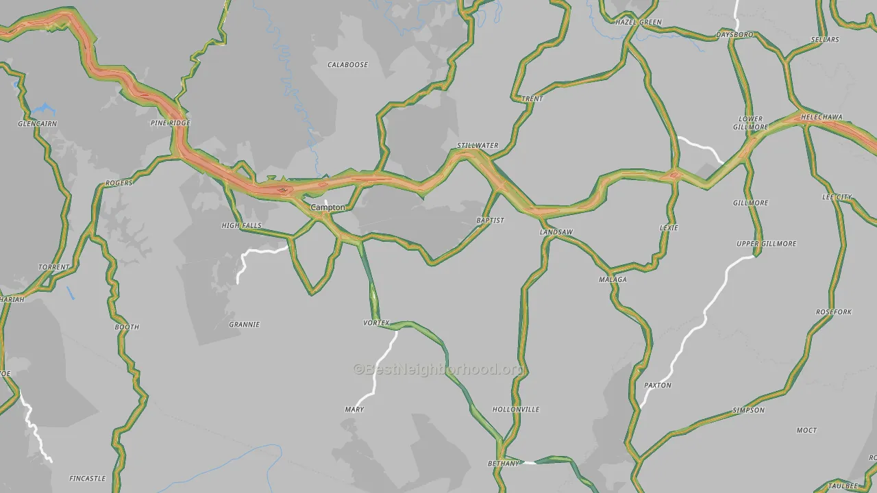41301, KY Map of Noise Levels in 41301