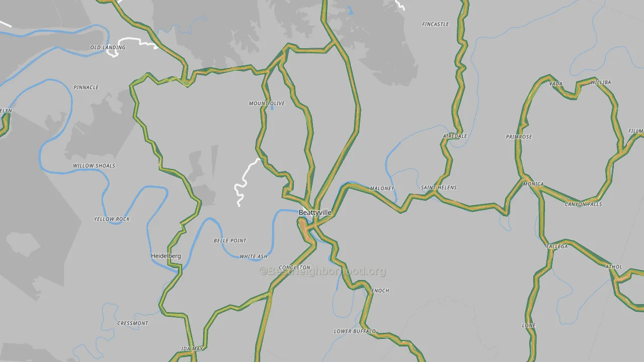 41311, KY Map of Noise Levels in 41311