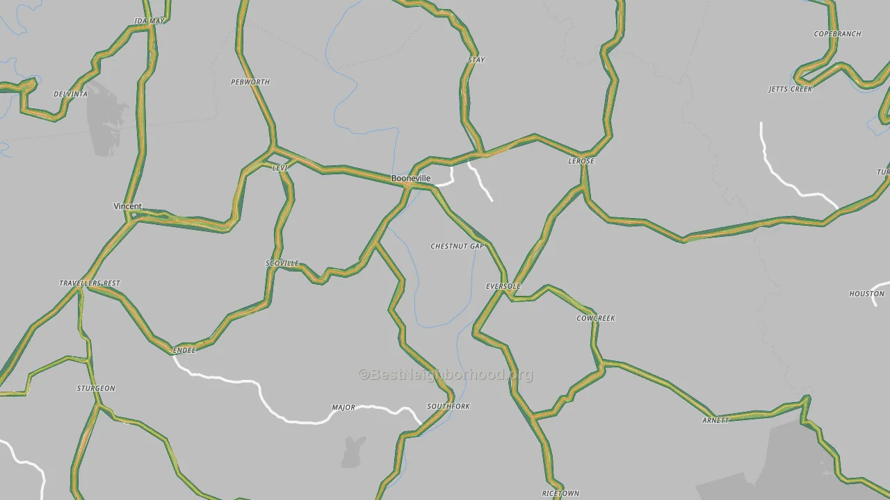 41314, KY Map of Noise Levels in 41314
