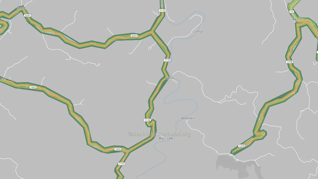 41390, KY Map of Noise Levels in 41390