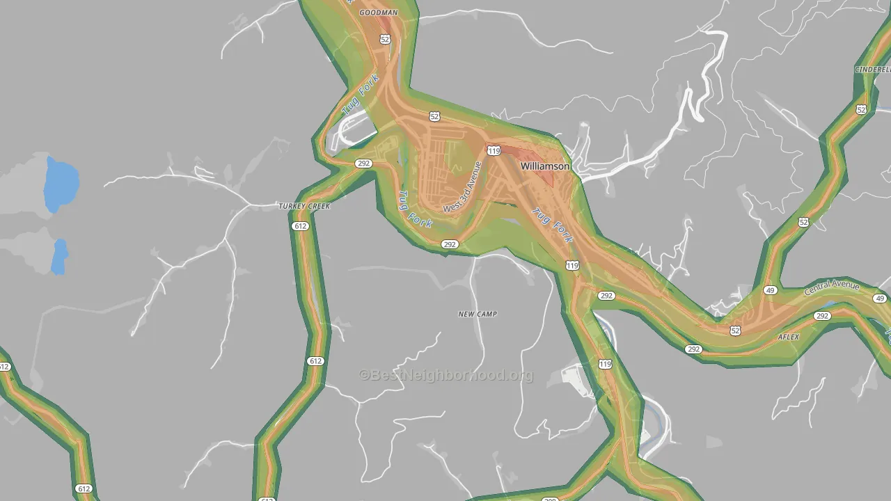 41503, KY Map of Noise Levels in 41503