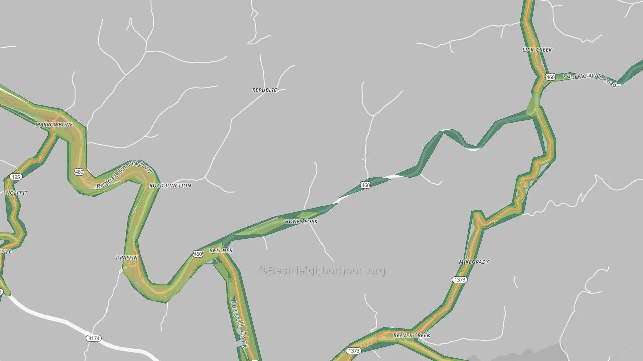 41513, KY Map of Noise Levels in 41513