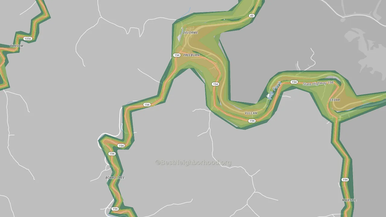 41528, KY Map of Noise Levels in 41528