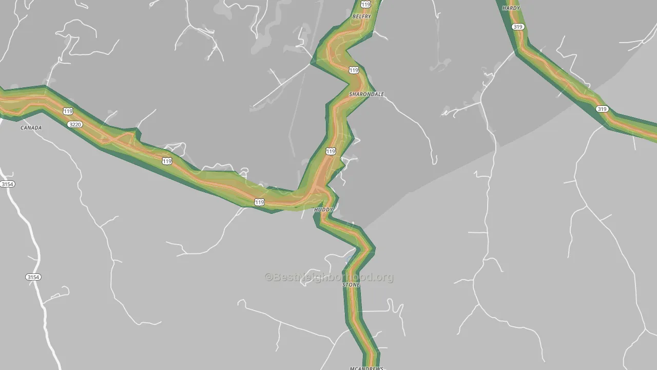 41535, KY Map of Noise Levels in 41535