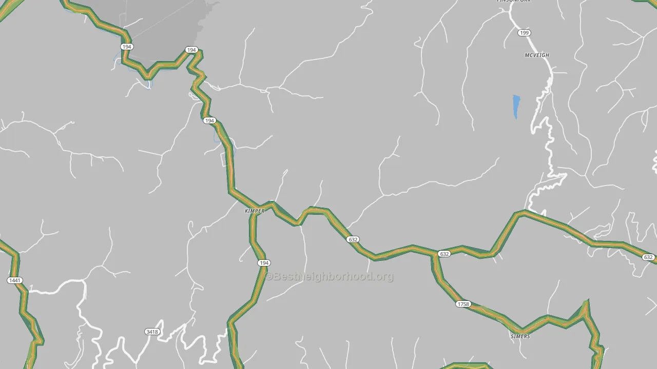 41539, KY Map of Noise Levels in 41539