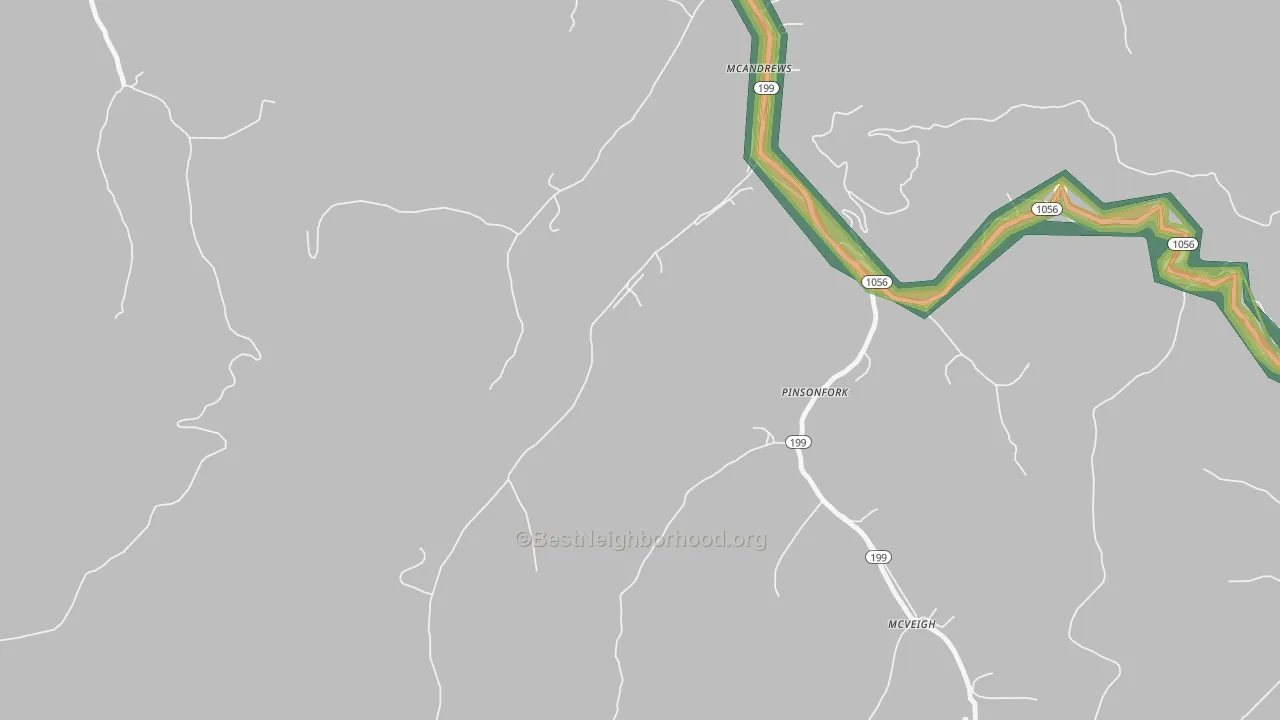 41543, KY Map of Noise Levels in 41543