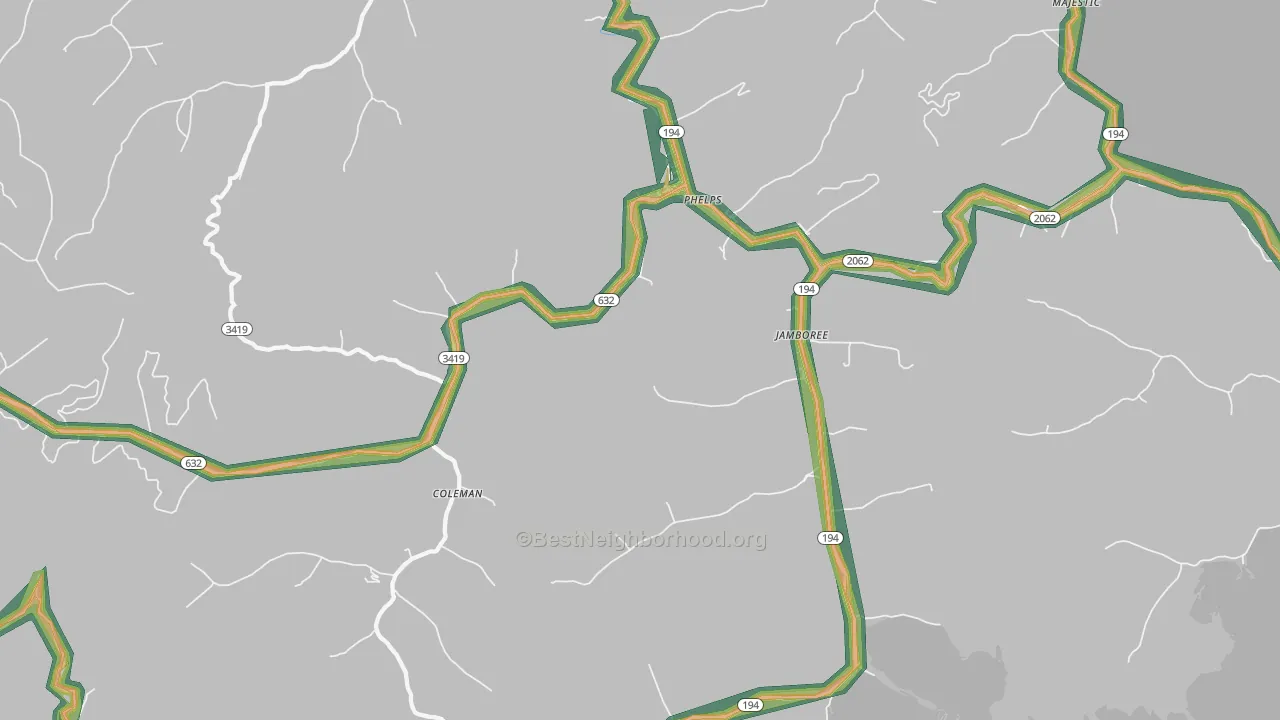 41553, KY Map of Noise Levels in 41553