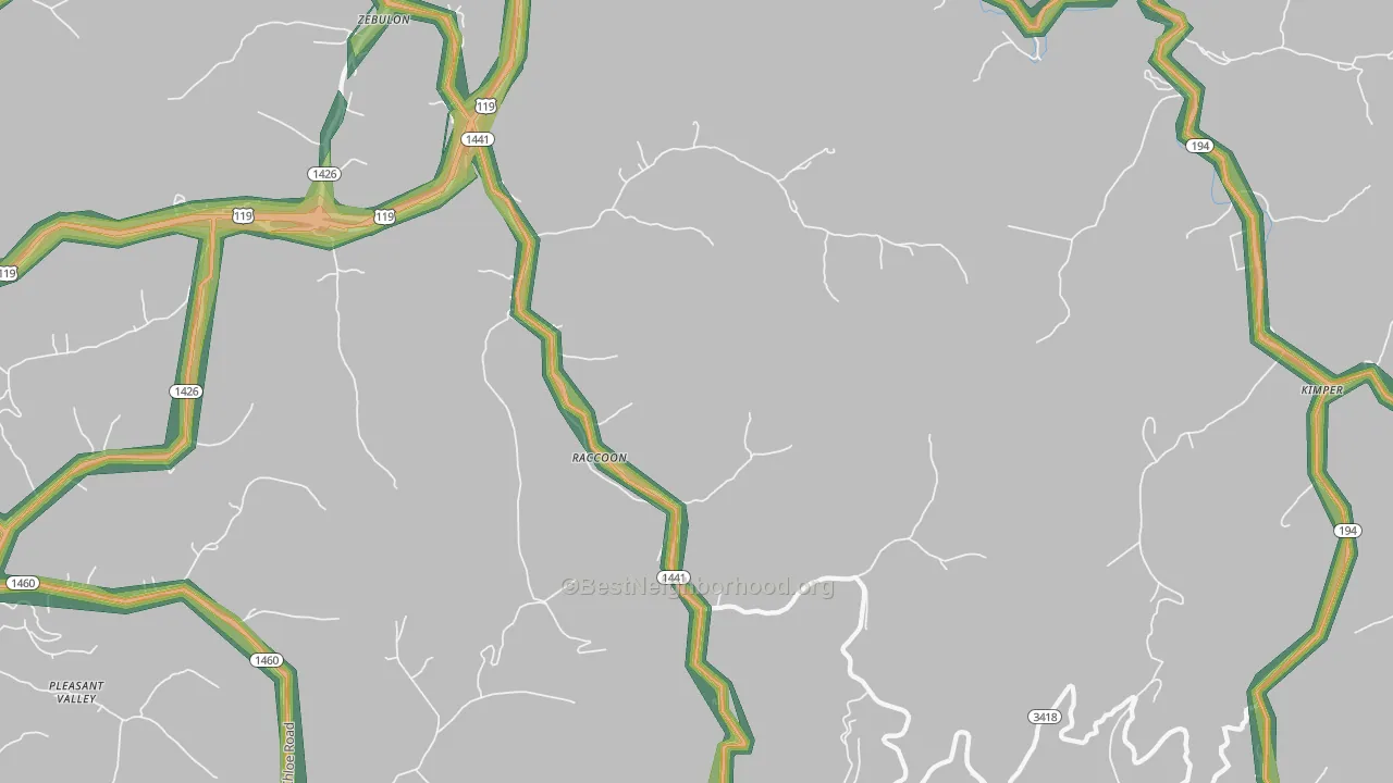 41557, KY Map of Noise Levels in 41557