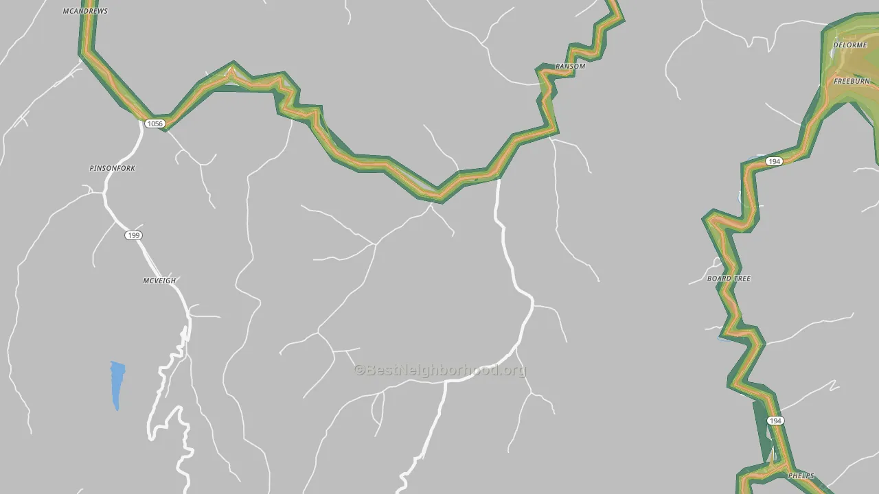 41558, KY Map of Noise Levels in 41558