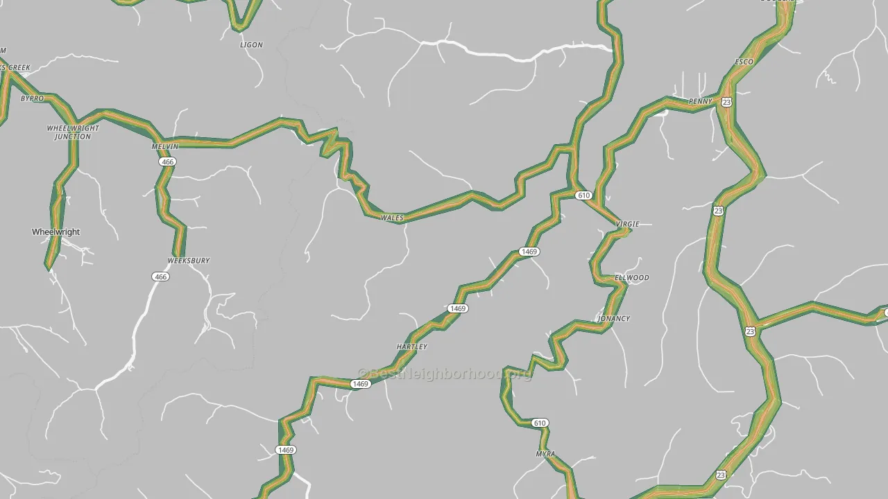 41572, KY Map of Noise Levels in 41572