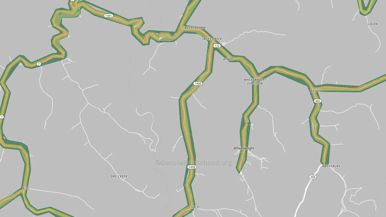 41606, KY Map of Noise Levels in 41606