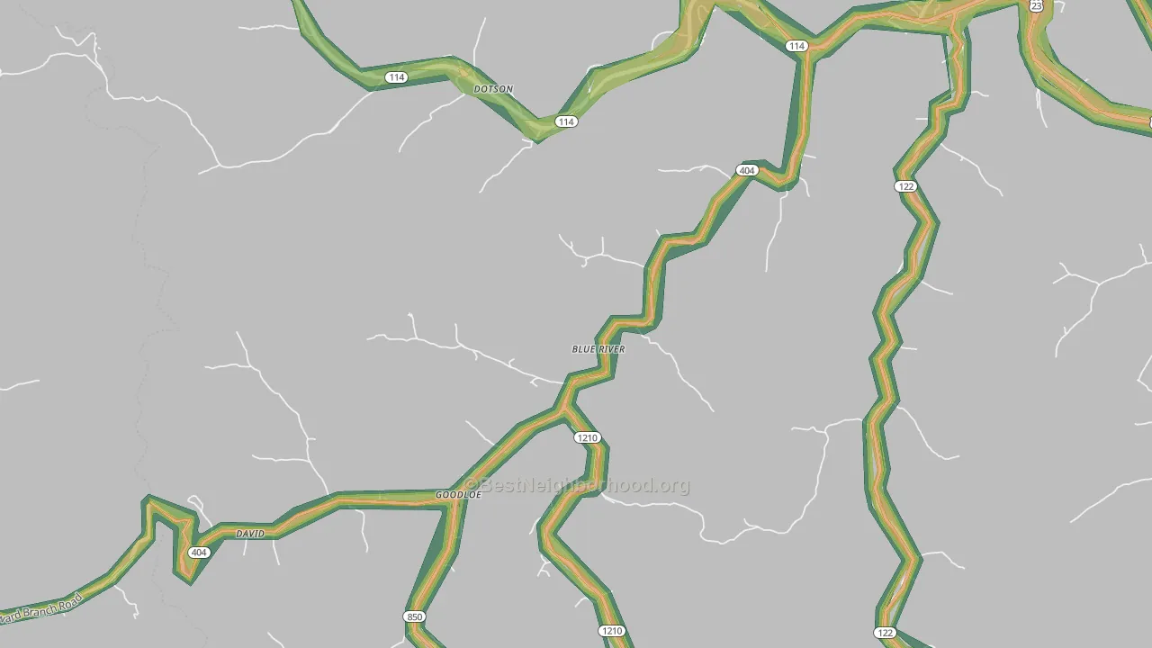 41607, KY Map of Noise Levels in 41607