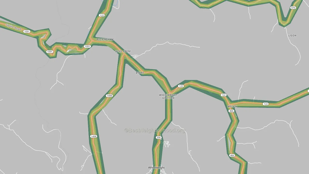 41612, KY Map of Noise Levels in 41612