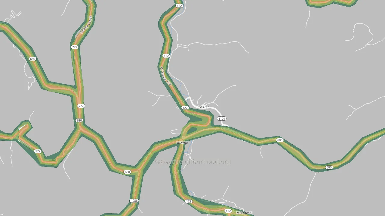41619, KY Map of Noise Levels in 41619