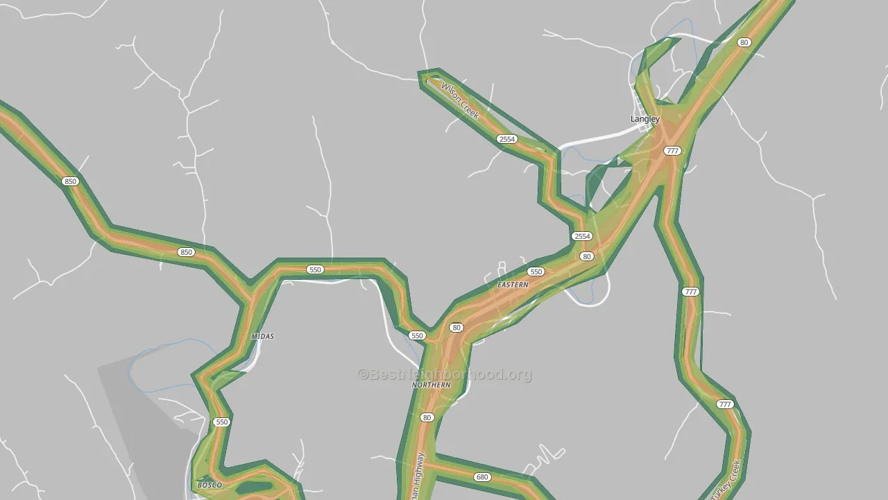 41622, KY Map of Noise Levels in 41622