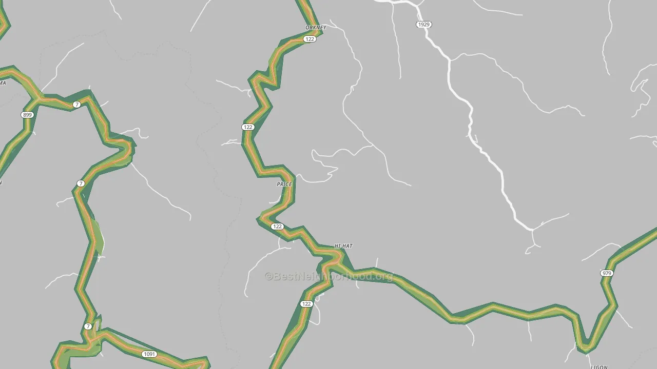 41636, KY Map of Noise Levels in 41636