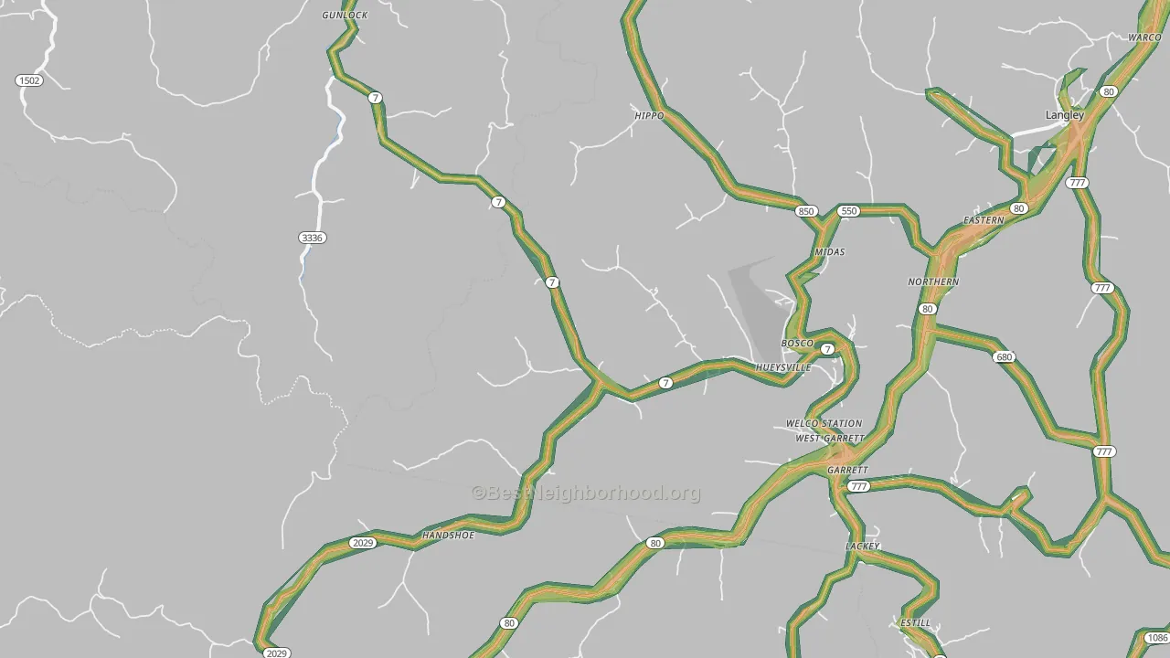 41640, KY Map of Noise Levels in 41640