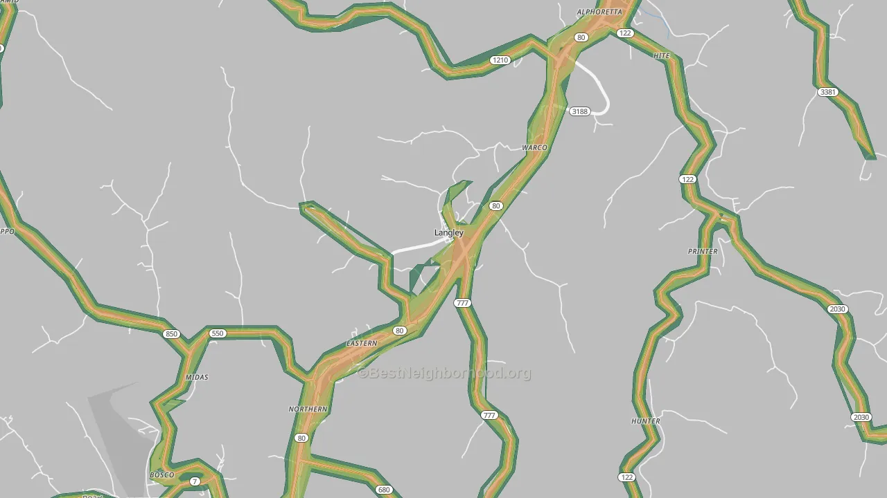 41645, KY Map of Noise Levels in 41645