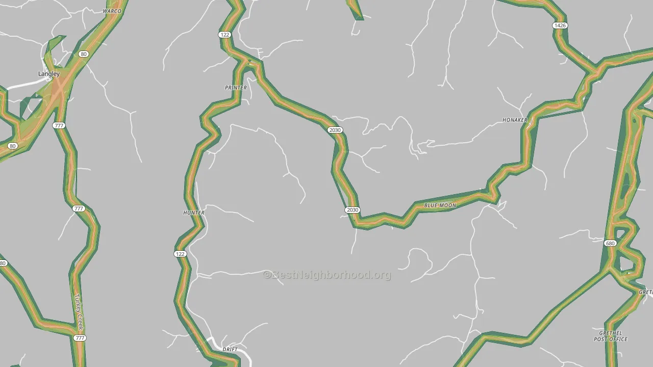 41655, KY Map of Noise Levels in 41655