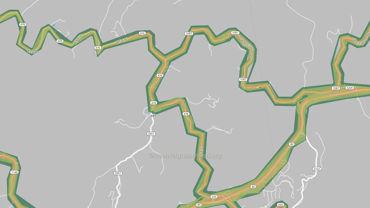 41712, KY Map of Noise Levels in 41712