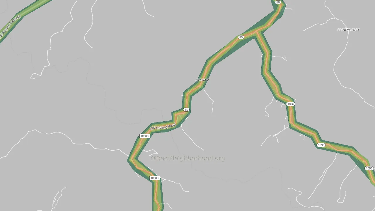 41713, KY Map of Noise Levels in 41713