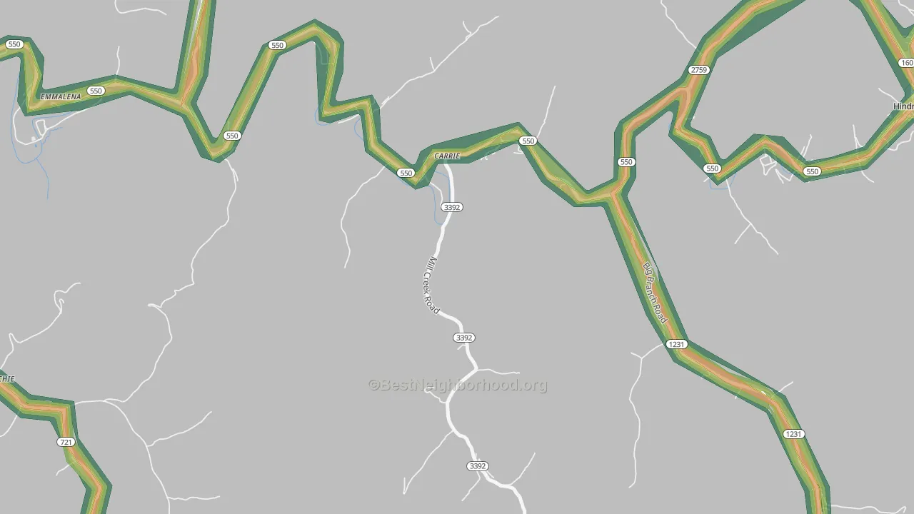 41725, KY Map of Noise Levels in 41725