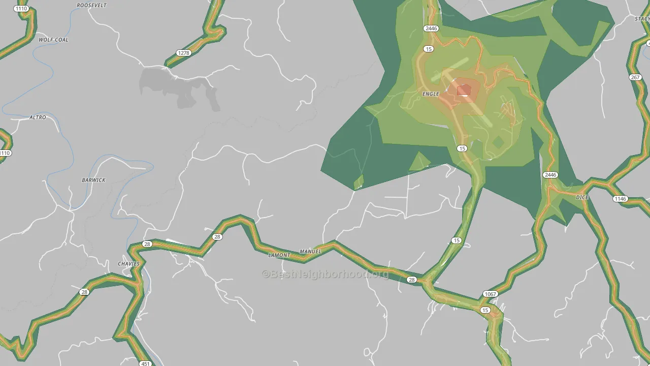 41727, KY Map of Noise Levels in 41727
