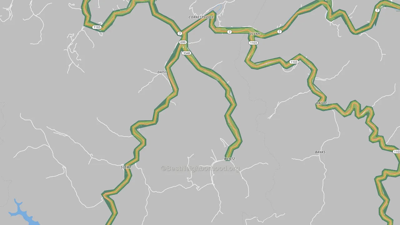 41731, KY Map of Noise Levels in 41731