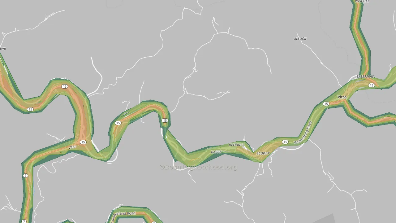 41746, KY Map of Noise Levels in 41746