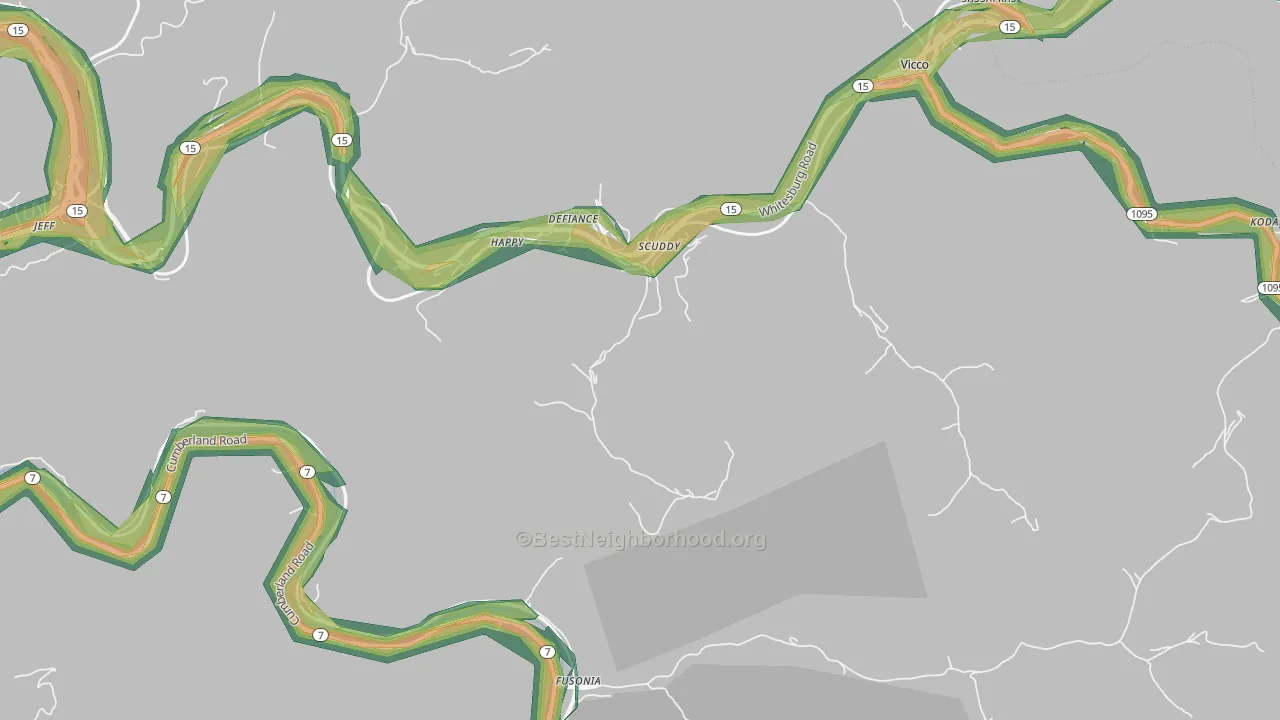 41760, KY Map of Noise Levels in 41760