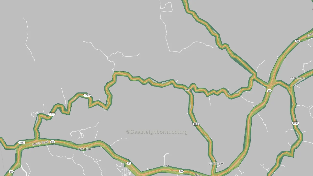 41772, KY Map of Noise Levels in 41772