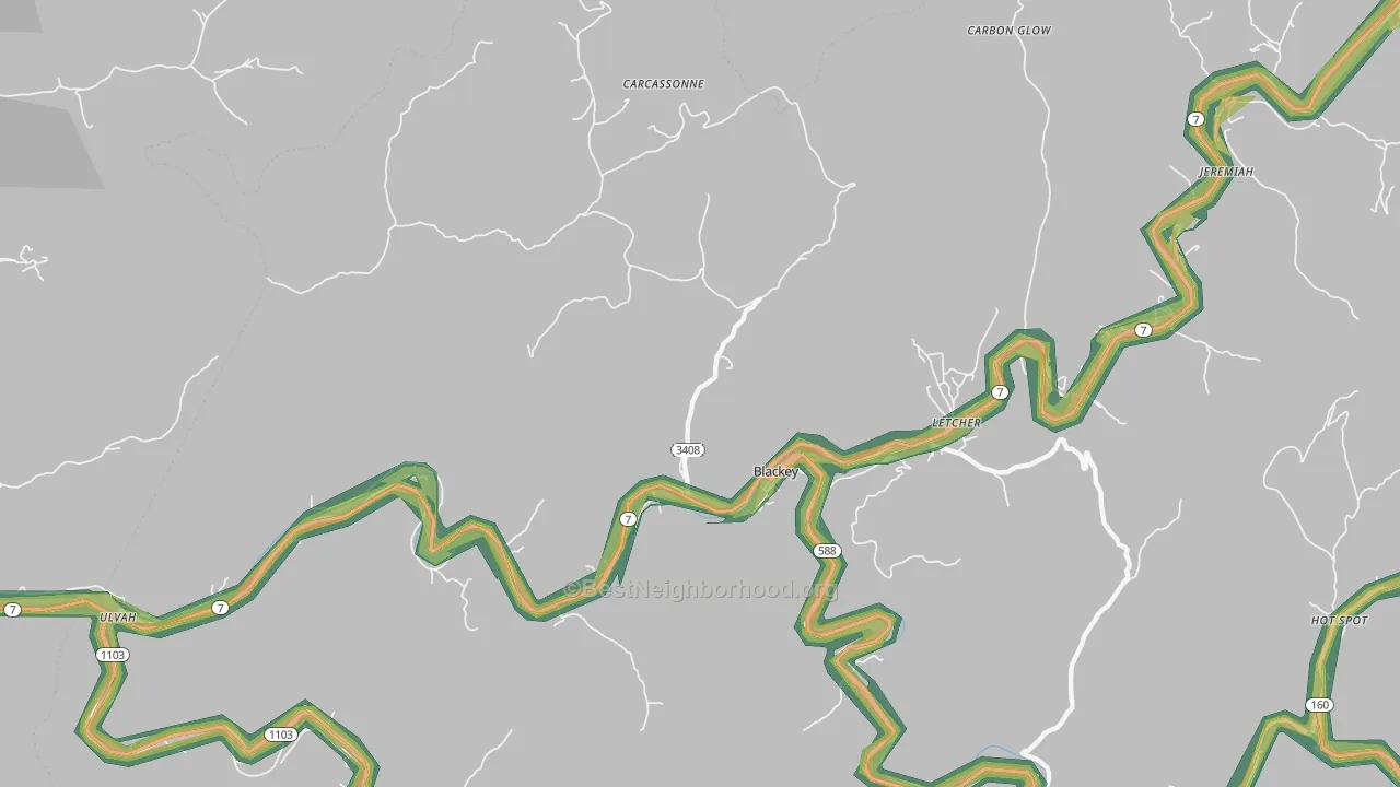 41804, KY Map of Noise Levels in 41804