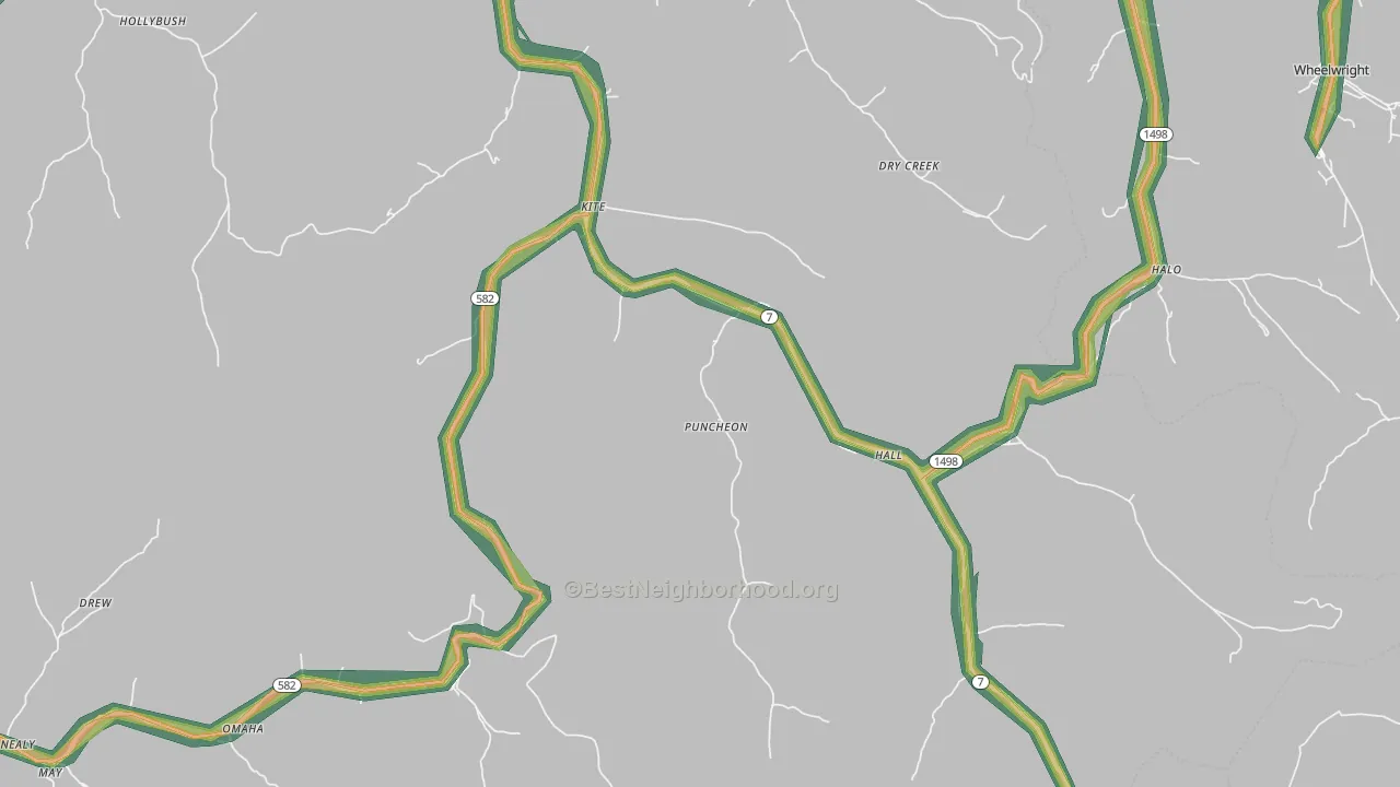 41828, KY Map of Noise Levels in 41828