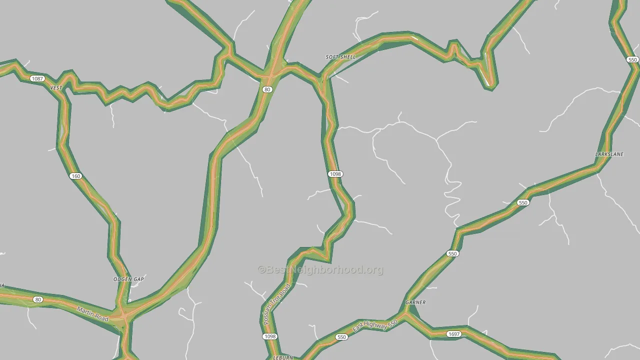 41831, KY Map of Noise Levels in 41831