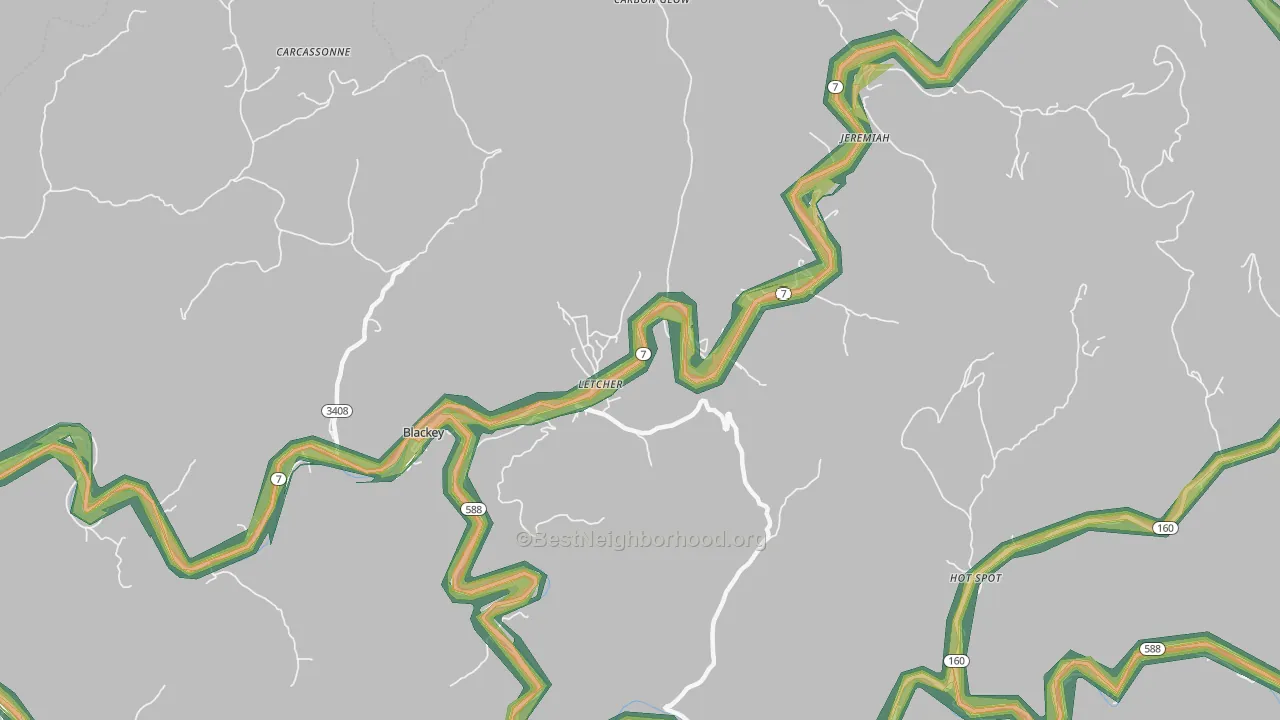 41832, KY Map of Noise Levels in 41832