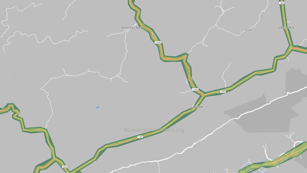 41833, KY Map of Noise Levels in 41833