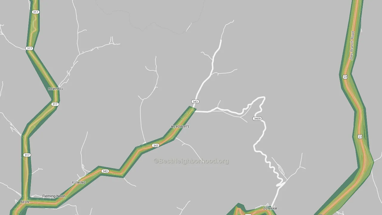 41835, KY Map of Noise Levels in 41835