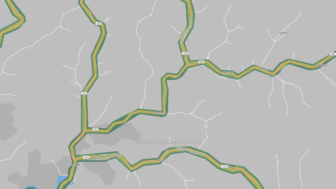 41836, KY Map of Noise Levels in 41836