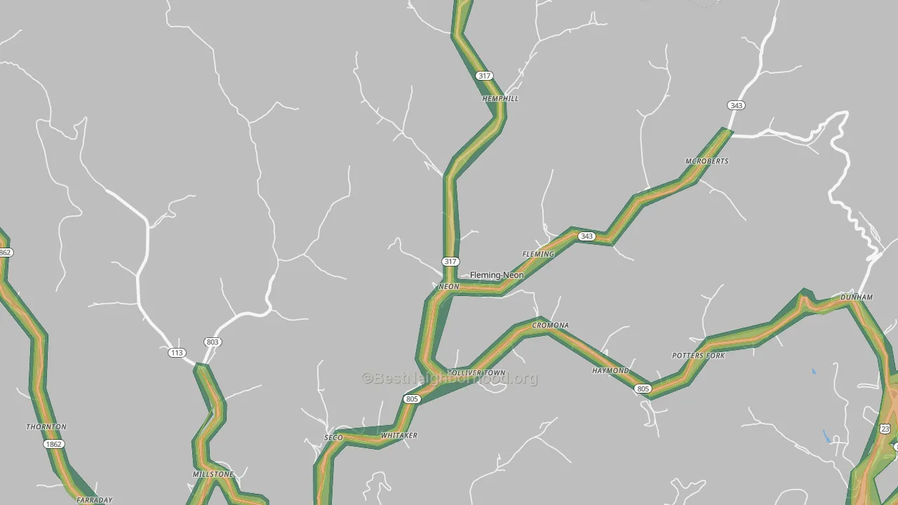 41840, KY Map of Noise Levels in 41840